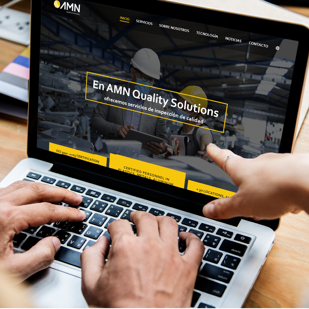 AMN website on laptop