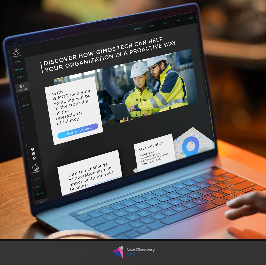 GIMOS website on laptop
