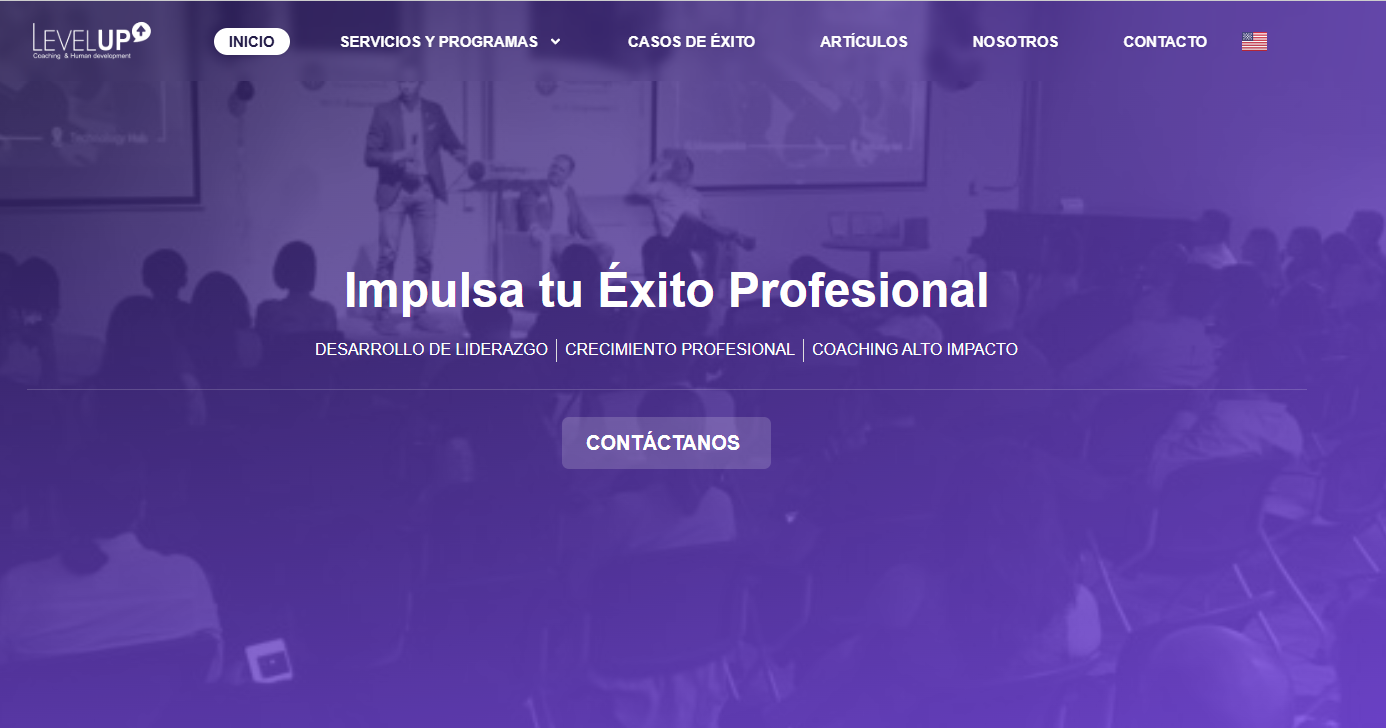 Level Up Coaching homepage
