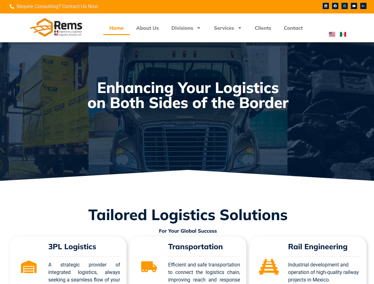 REMS Logistics homepage