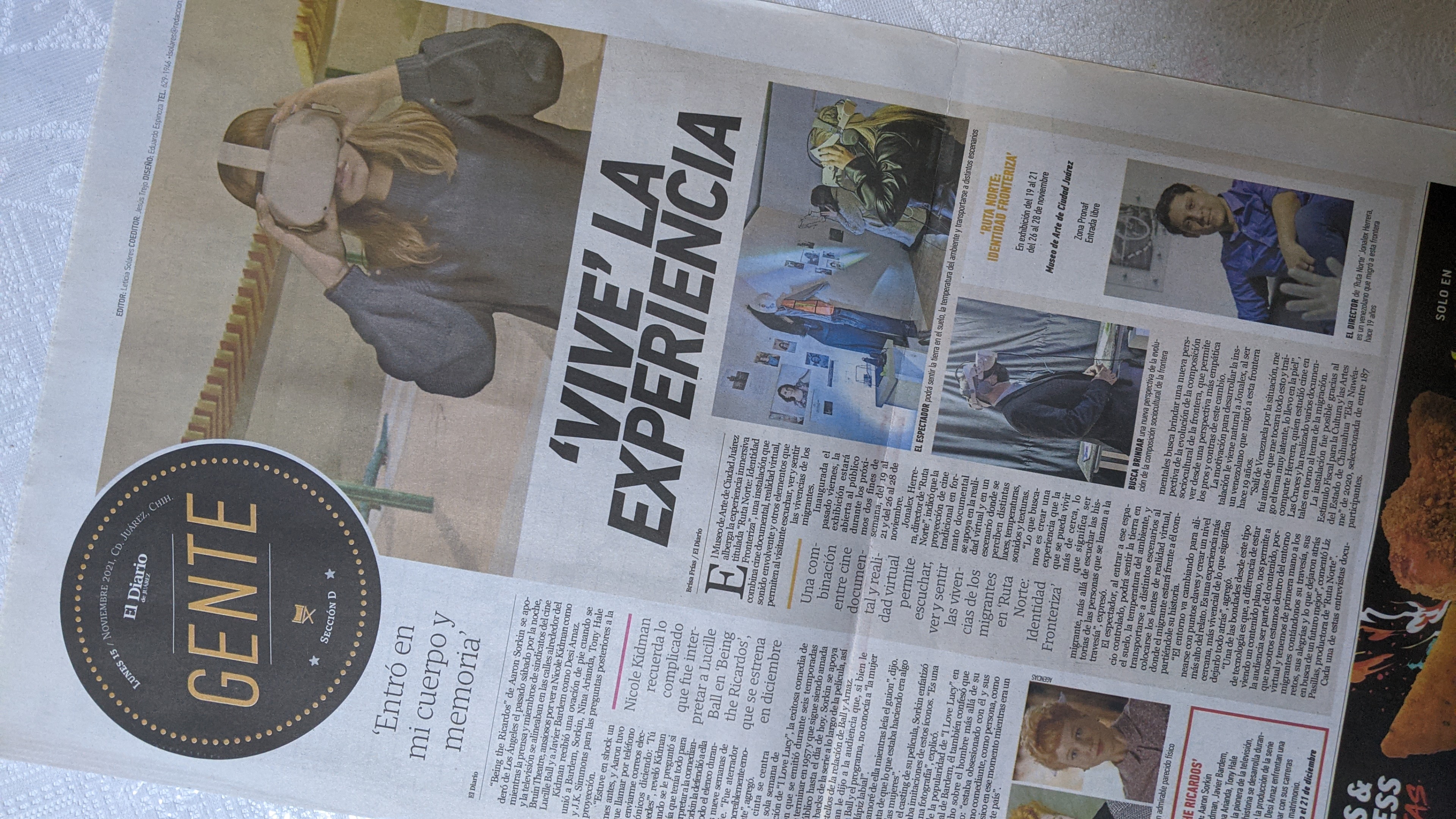 Ruta Norte printed feature about the immersive experience