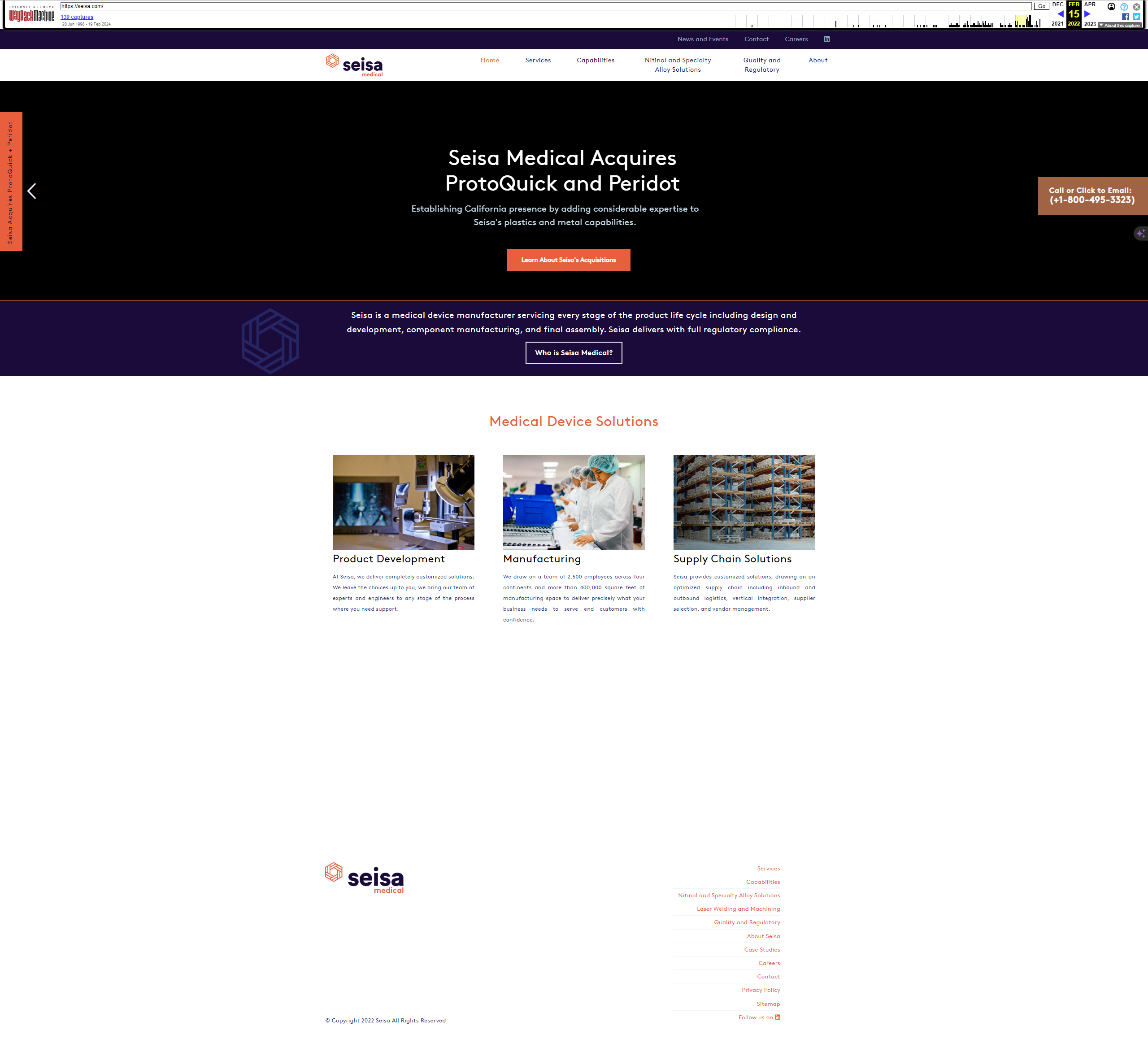 SEISA legacy website before the rebuild