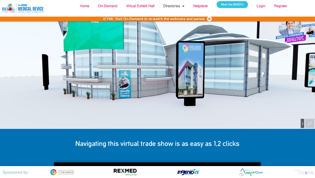 VEXPO virtual event lobby