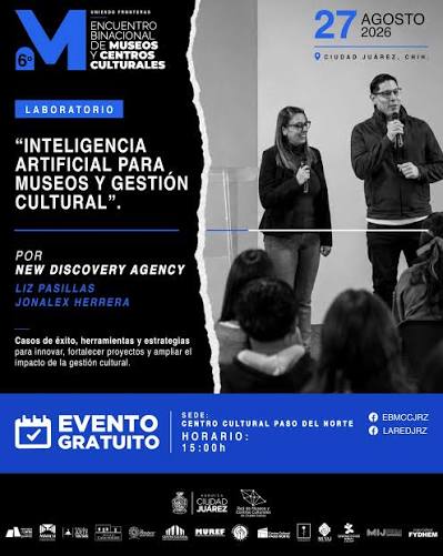 Tarjeta del evento que anuncia el laboratorio de inteligencia artificial de New Discovery Agency