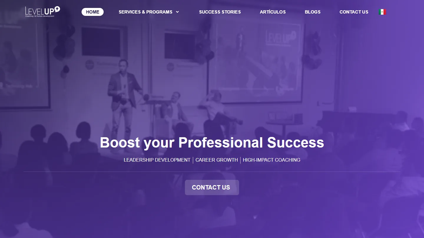 Level Up Coaching website
