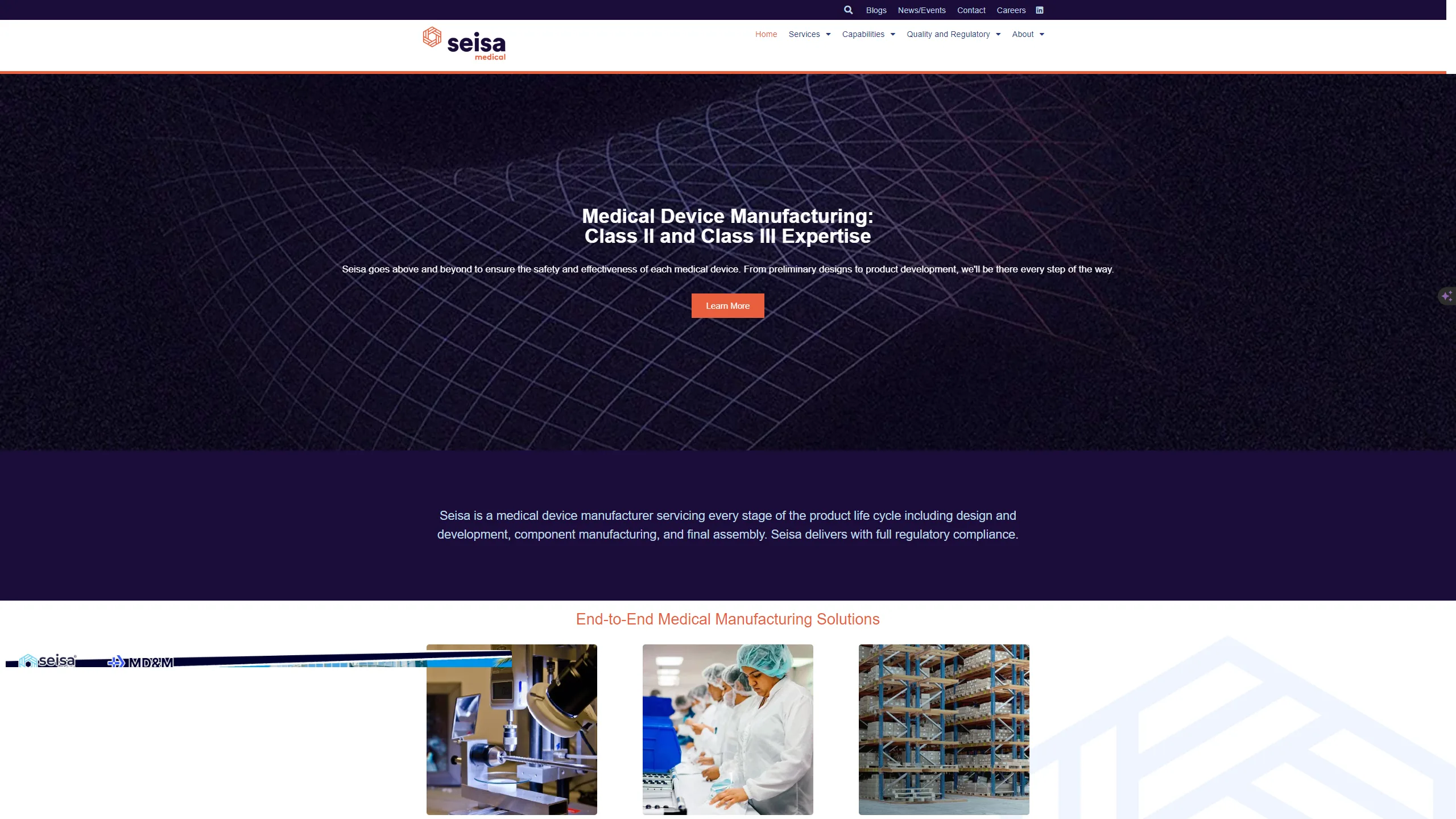 SEISA Medical website